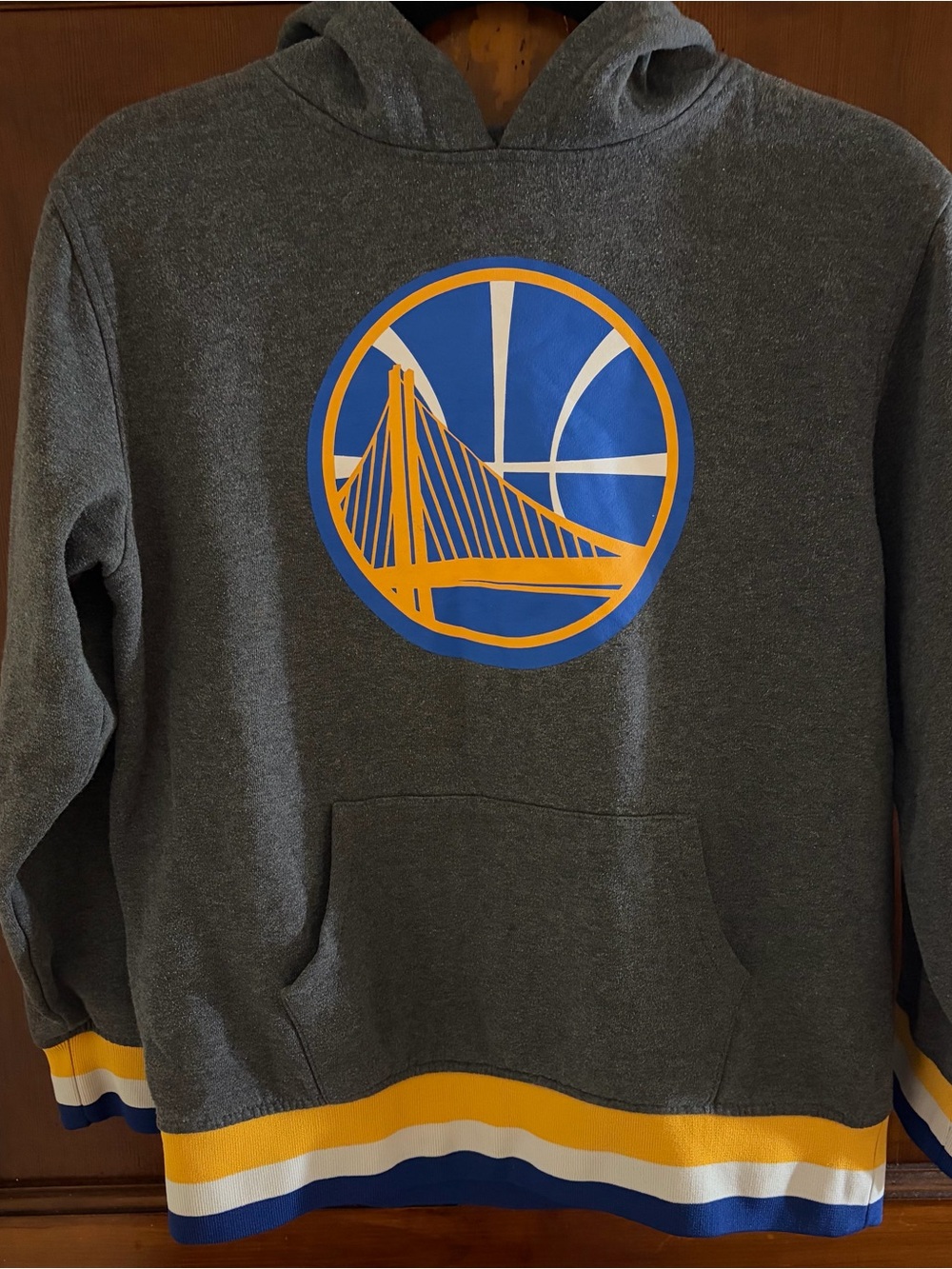 NBA Golden State Warriors Gray Hoodie Sweatshirt Youth 18/20